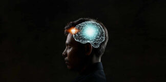 Profile of a person with a digital brain overlay illustrating neural connections