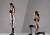 Lifting Rewires Women’s Body Image Woman performing dumbbell lunge exercise