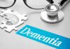 Dementia Risk PLUNGES With Tiny Habit Stethoscope and brain puzzle piece on desk